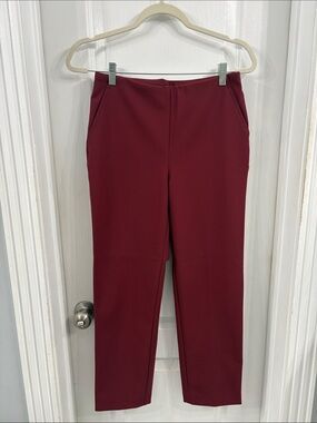 Women's Tailored Maroon Ankle Pants